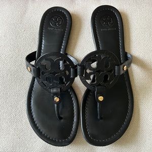 Tory Burch Miller Sandal | Black Leather | 8.5